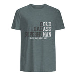 Funny Dad Husband Father's Day T-Shirt in Dark Heather - back view