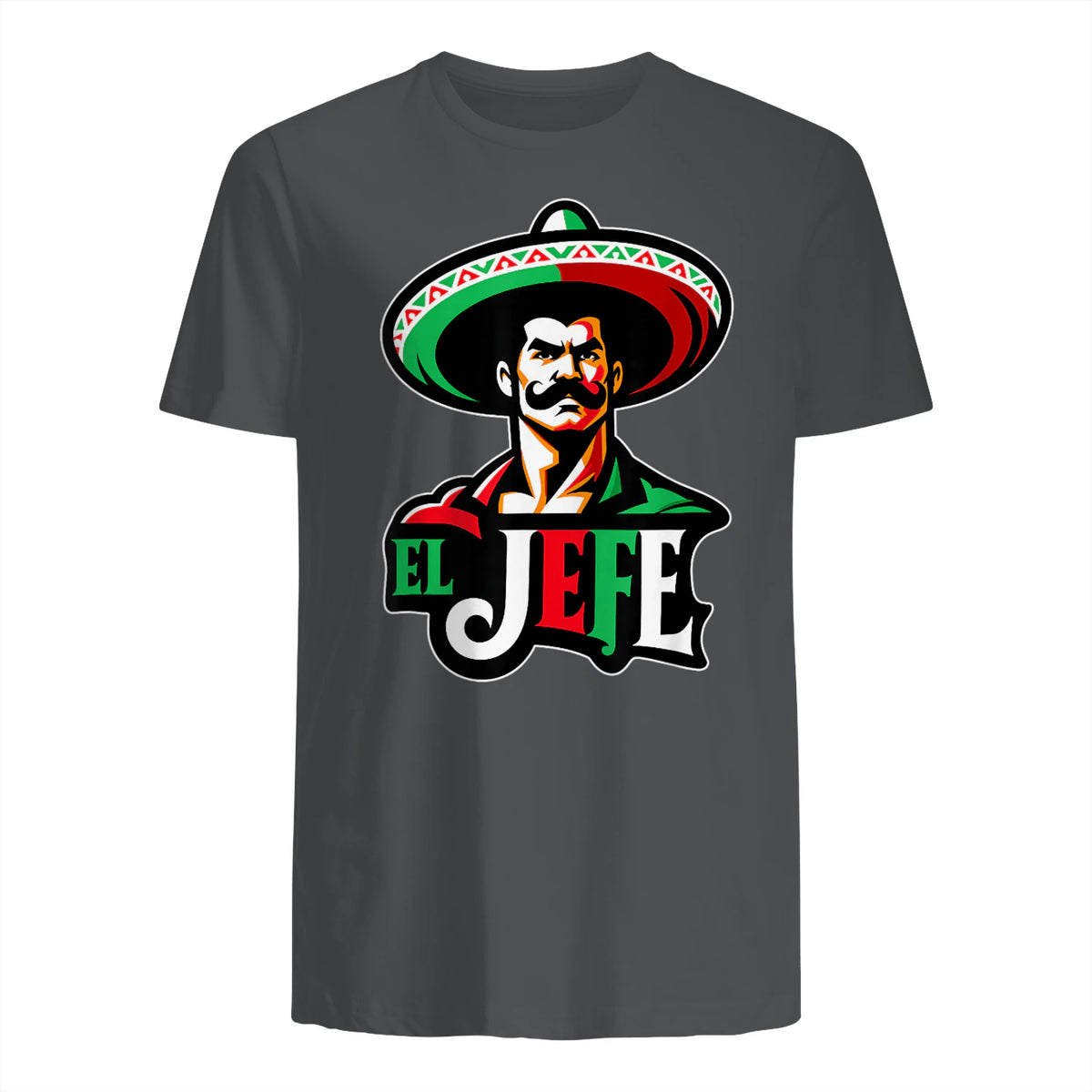 El Jefe Le Patron En Espagnol Drôle Phrase Mexicaine in Charcoal - back view
