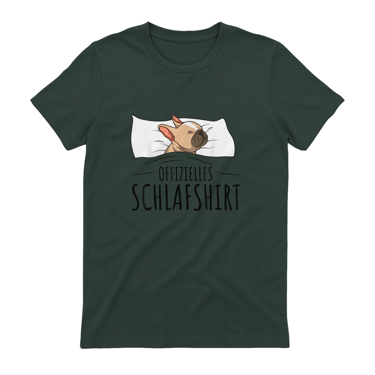Süße Französische Bulldoggen Geschenke Offizielles Schlafshirt Schlafanzug Französische Bulldogge , Weiß, S, Kurz in Forest Green - back view
