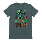 Autism Bruh Dab ASD Awareness Gamer Boys Kids Youth in Dark Heather - back view