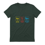 Autism Awareness Periodic Table ASD T-Shirt in Forest Green - back view