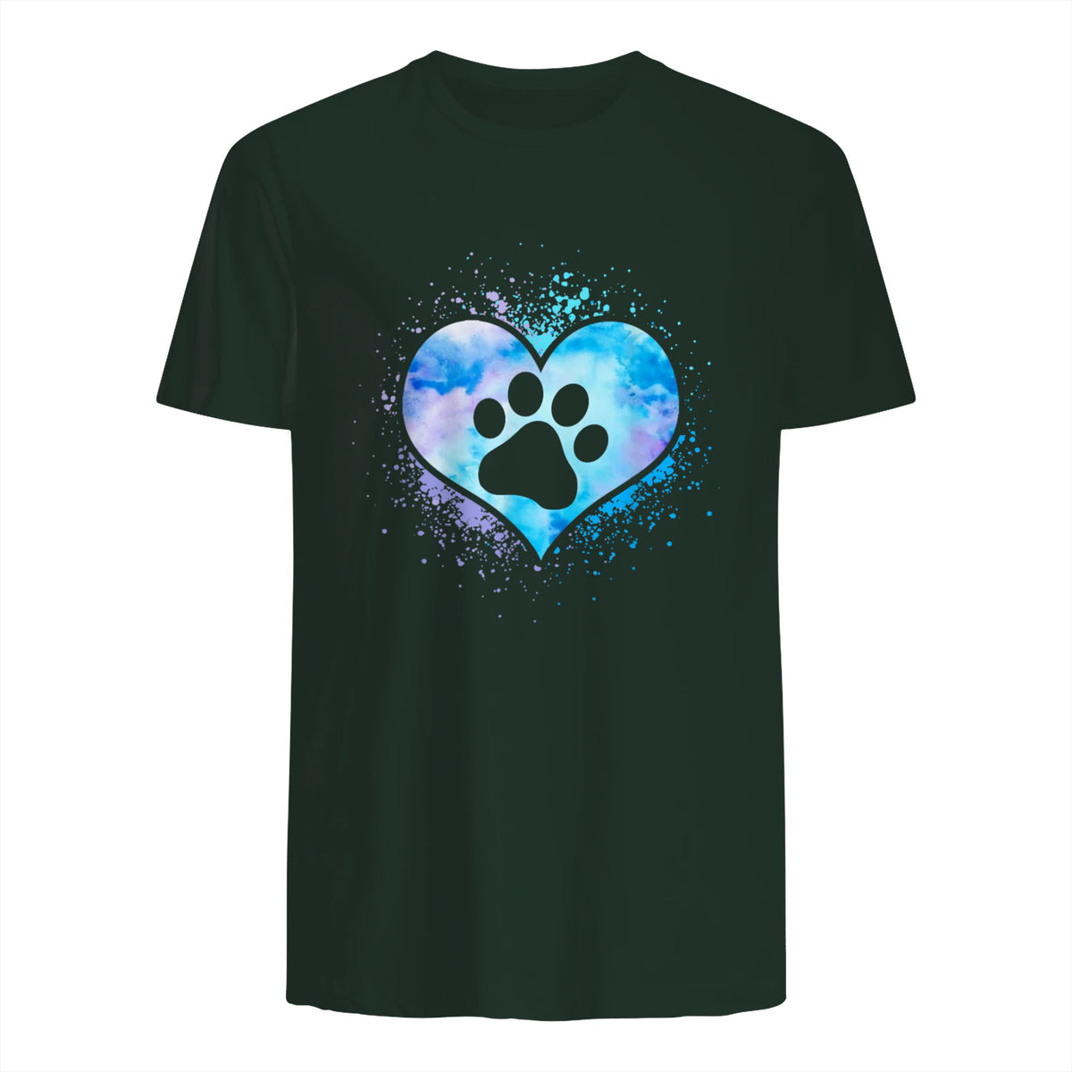 chien patte dans le coeur chien amoureux animal de compagnie in Forest Green - back view
