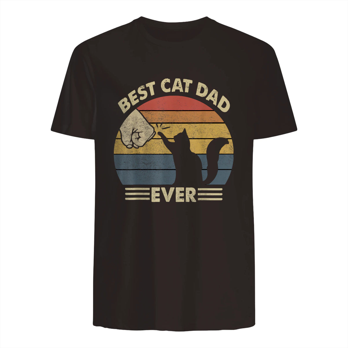 Best Cat Dad Ever T-Shirt in Dark Chocolate - back view
