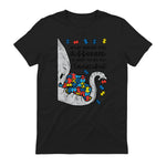 What Makes You Different Autism Awareness T-Shirt in Black - back view