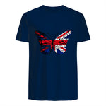 Union Jack Butterfly Butterflies Flag Wings British UK Flag in Navy - back view