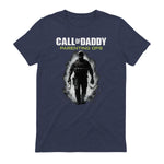 Call of Daddy Parenting Ops – Vatertag Great Dad Joke T-Shirt in Heather Navy - back view