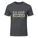 Easter Egg Hunt Supervisor Funny Mom Dad Men Women Kids T-Shirt in Charcoal - front view