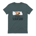 Süße Französische Bulldoggen Geschenke Offizielles Schlafshirt Schlafanzug Französische Bulldogge , Weiß, S, Kurz in Dark Heather - back view