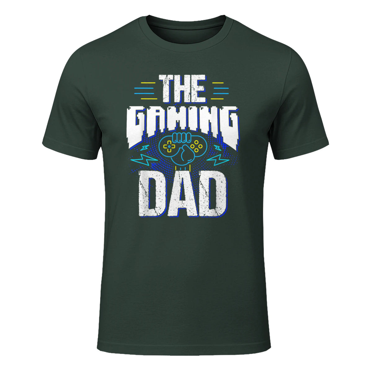Gamer Zocker Games Pc - Best Gaming Dad Ever T-Shirt in Forest Green - front view