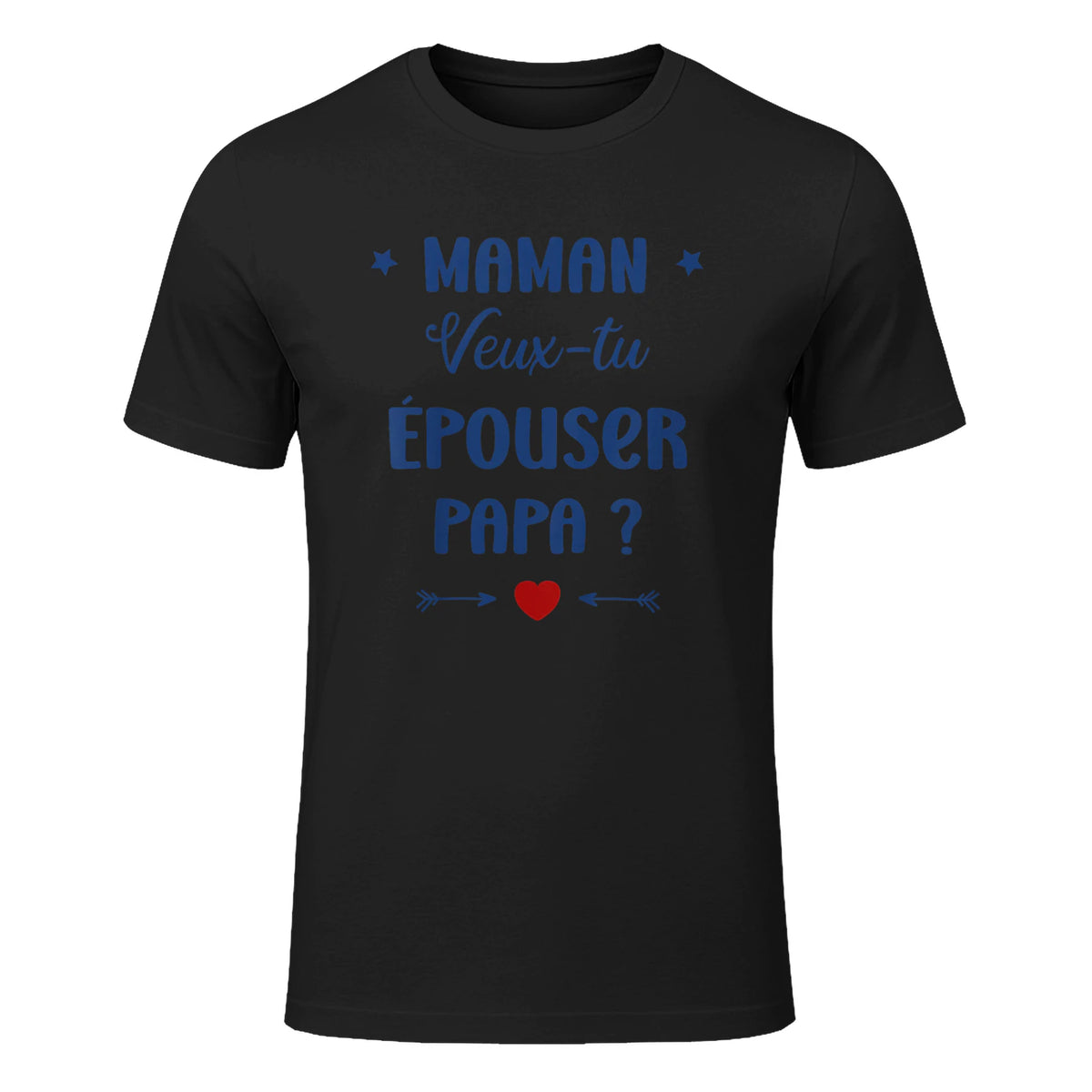 Demande en Mariage Originale Maman Veux-tu épouser Papa in Black - front view