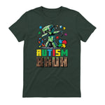 Autism Bruh Dab ASD Awareness Gamer Boys Kids Youth in Forest Green - back view