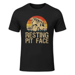 Vintage Pitbull Resting Pit Face - Funny Pitbull Lovers T-Shirt in Black - front view