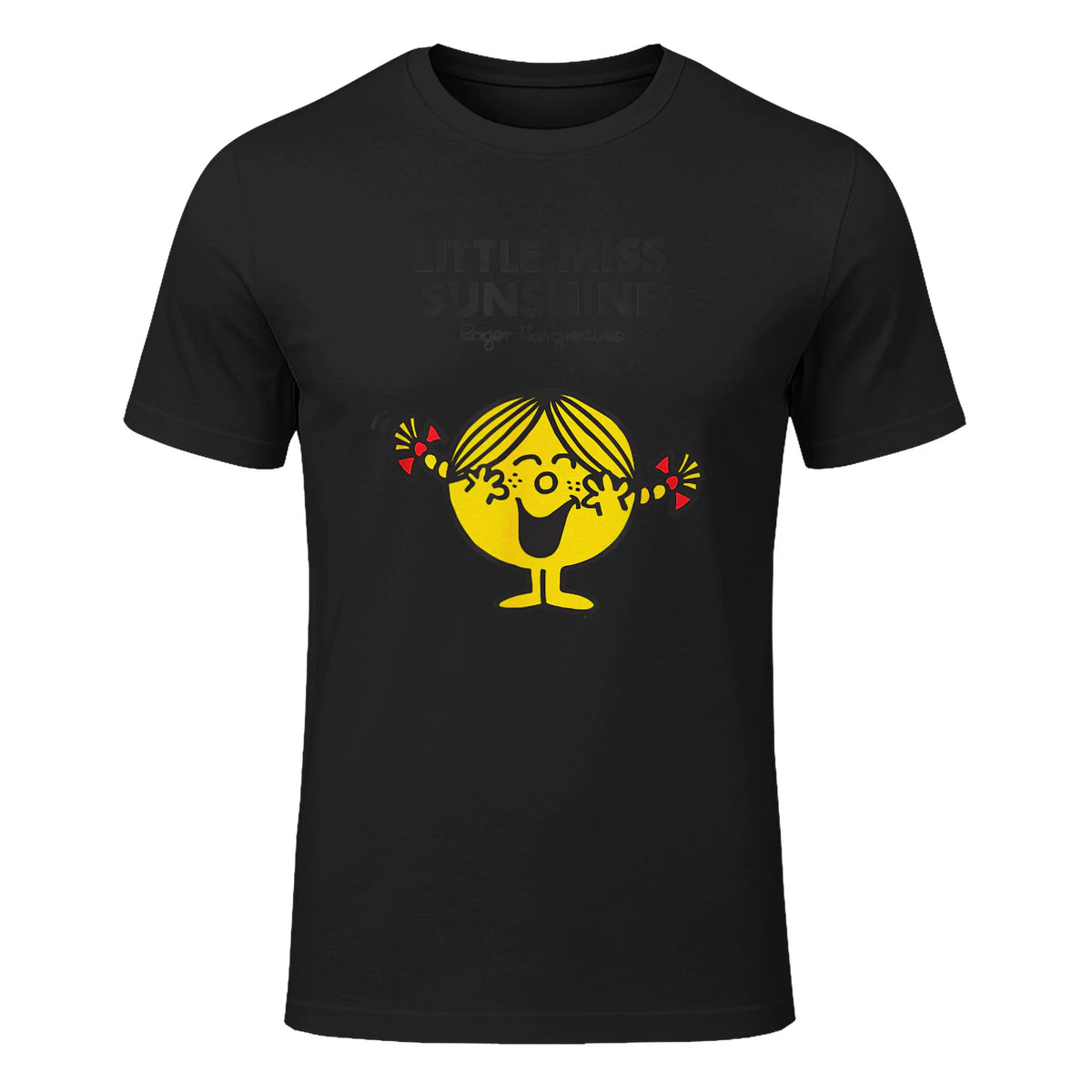 Mr. Men Little Miss Sunshine T-Shirt in Black - front view