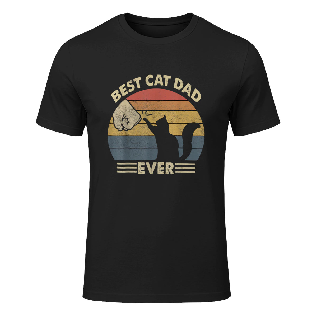 Best Cat Dad Ever T-Shirt in Black - front view