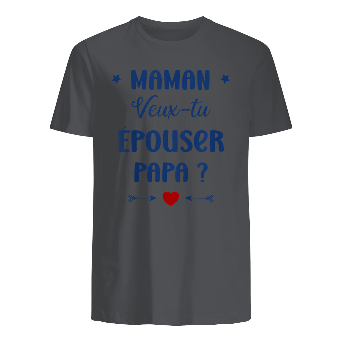 Demande en Mariage Originale Maman Veux-tu épouser Papa in Charcoal - back view