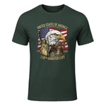 Anniversary Eagle Liberty Bell T-Shirt in Forest Green - front view