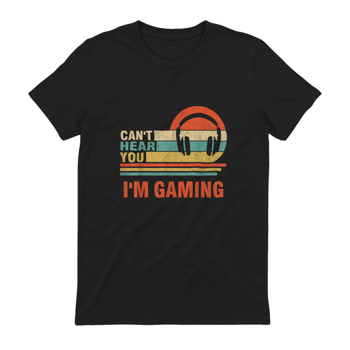 Funny Gamer Gift Headset Can't Hear You I'm Gaming in Black - back view