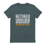 Funny Retirement Party Men's T-Shirt - Dad Humor, Classic Fit, Short Sleeve - Black in Dark Heather - back view