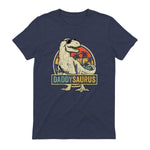 Daddysaurus T Rex Dinosaur Daddy Saurus Family Matching in Heather Navy - back view