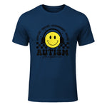 Autism Awareness Acceptance Special Education Teacher Kids in Navy - front view