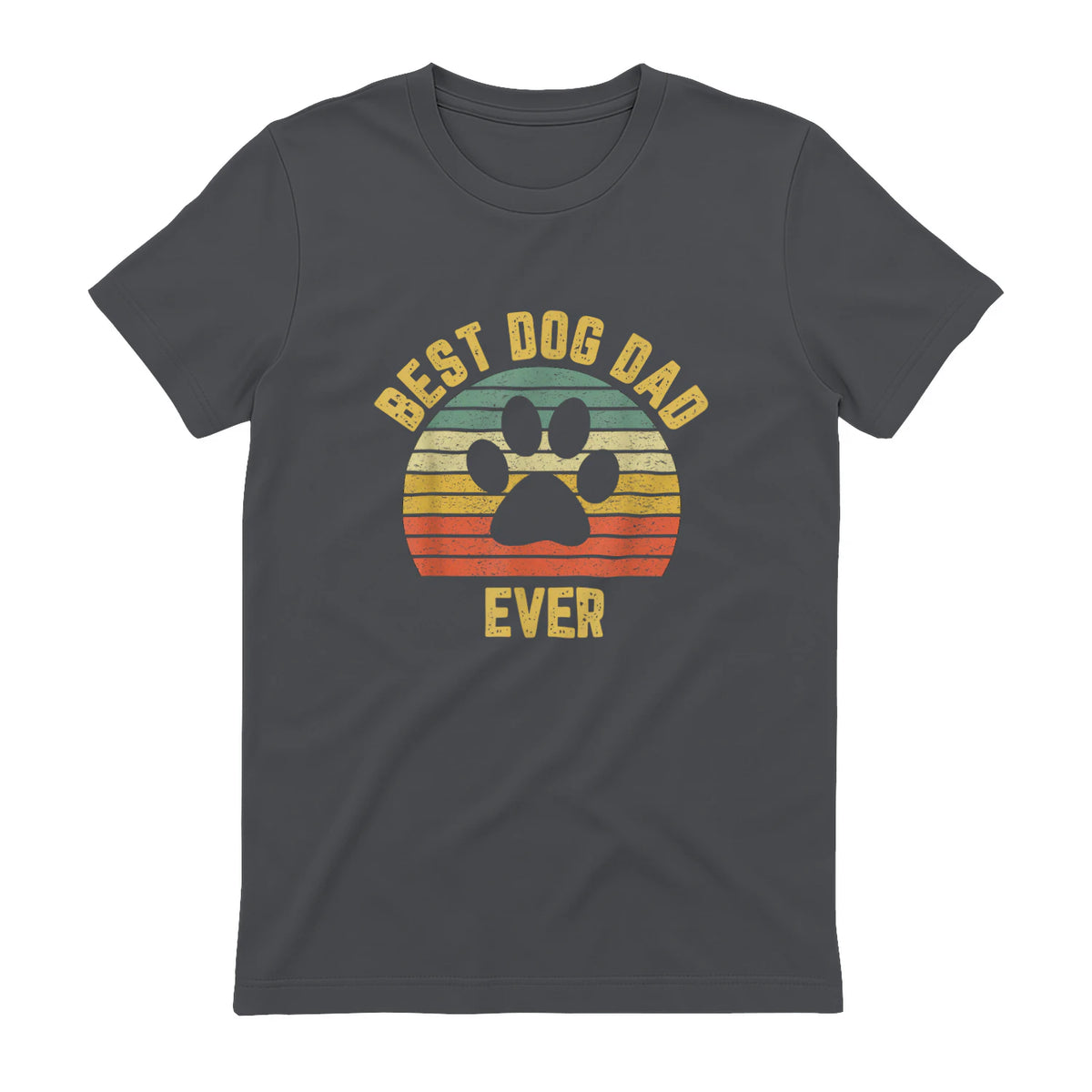 Vintage Dog Dad Cool Father's Day Gift Retro in Charcoal - back view