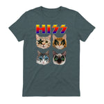 Funny Cat Hiss Rock and Roll For Cat Lover, Cat Dad, Cat mom T-Shirt in Dark Heather - back view