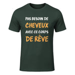 Calvitie Humour Papa Chauve in Forest Green - front view