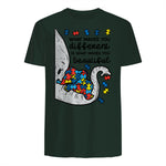 What Makes You Different Autism Awareness T-Shirt in Forest Green - back view