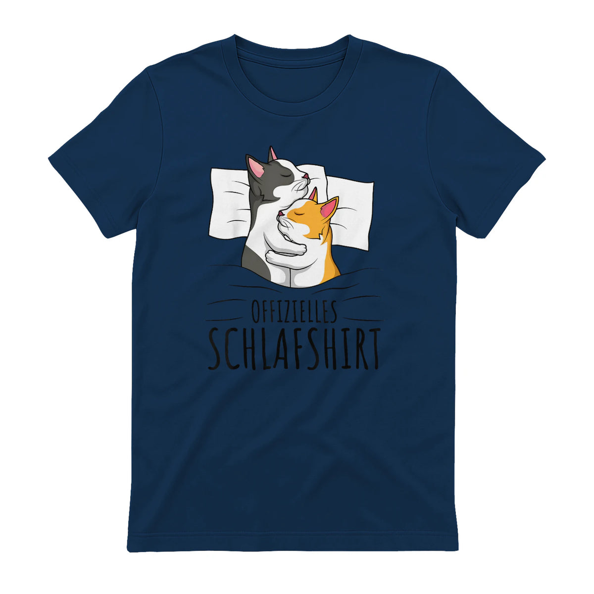 Offizielles Schlafshirt Katze Kater Katzen in Navy - back view