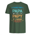 Deux Papa J'Ai et Papy Titres Grand Père in Military Green - back view