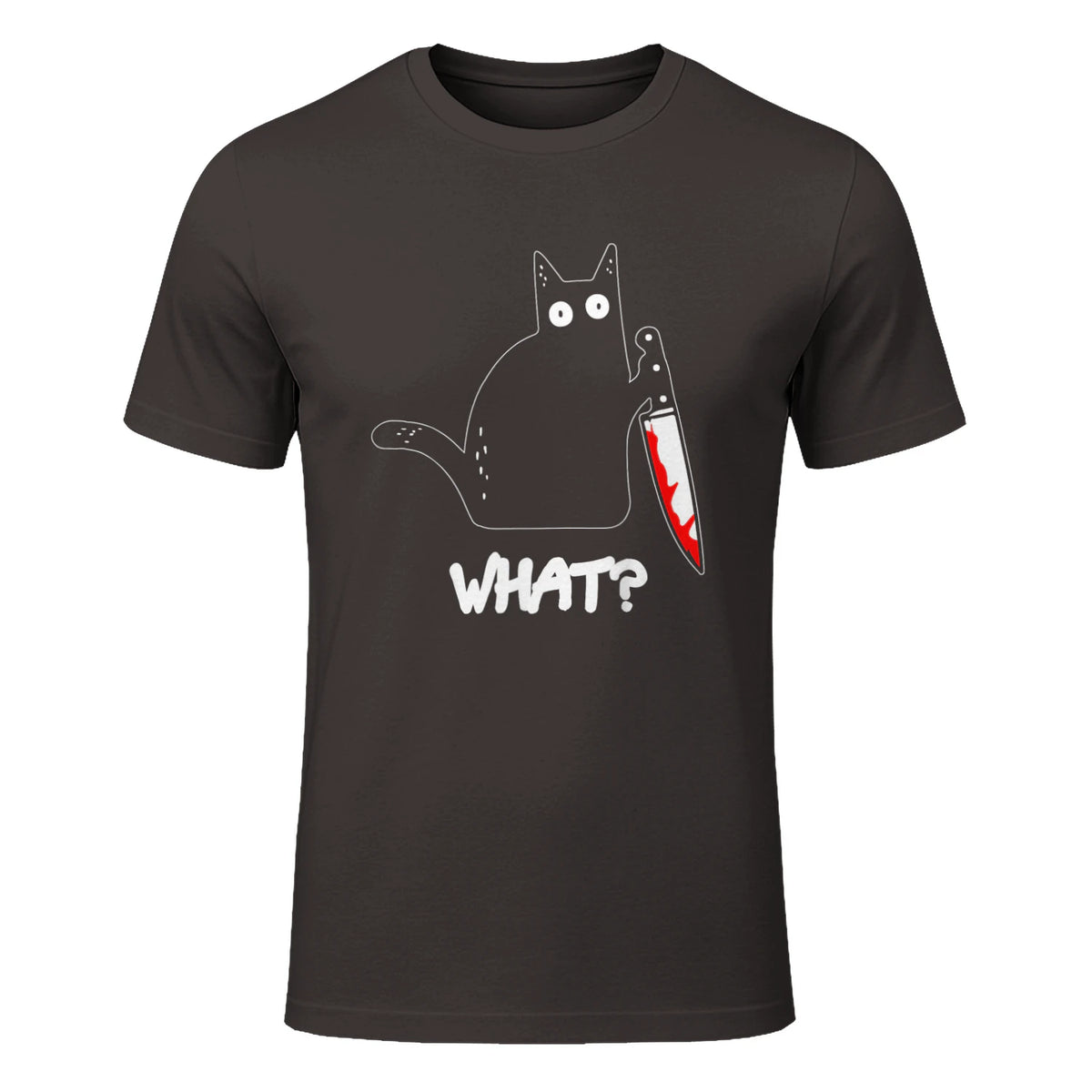 Chat Noir meurtrier drôle avec Couteau - Chat Noir Quoi in Dark Chocolate - front view