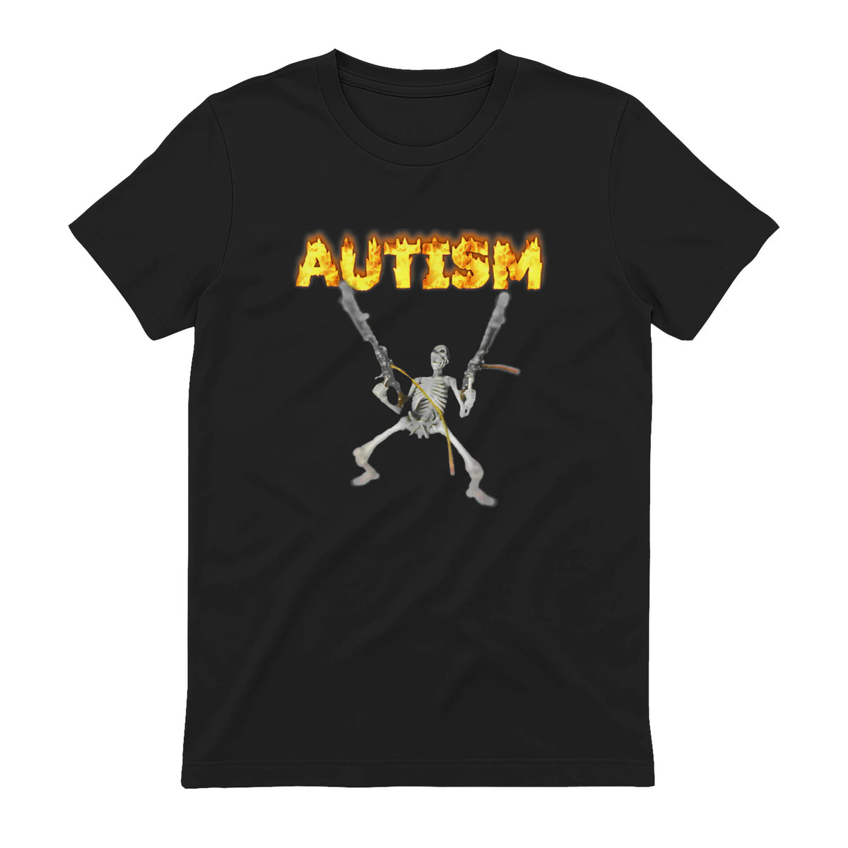Autism Skeleton Meme in Black - back view