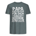 Papa und Vater Motiv, Lustiger Spruch, Herren Vatertag Halbarm in Dark Heather - back view