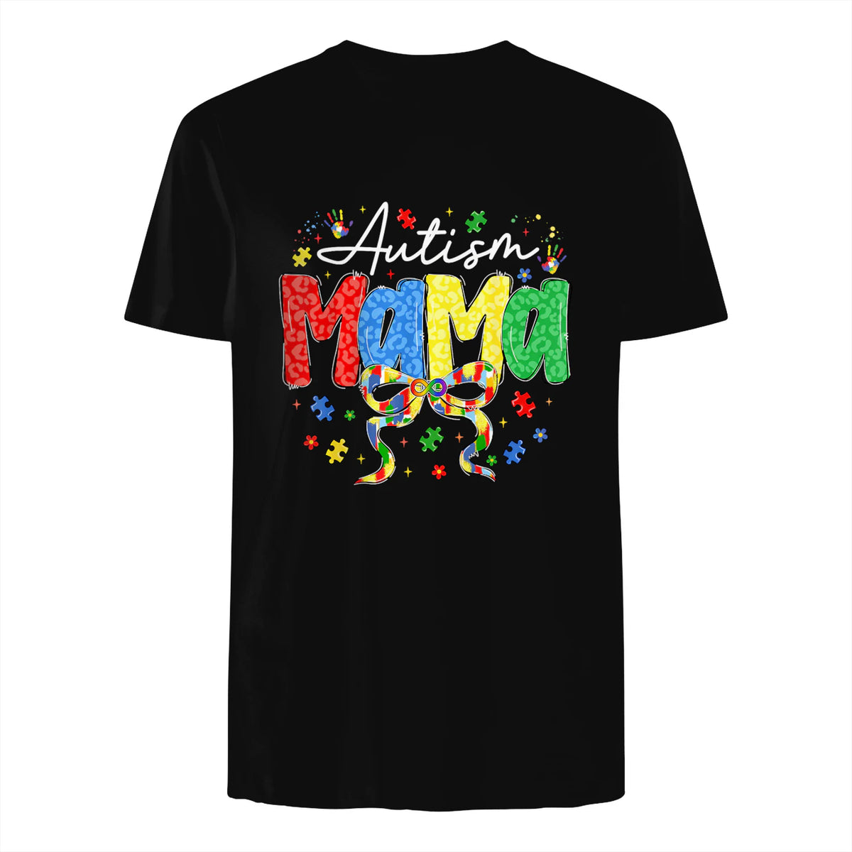 Proud Autism Mama Mom Awareness Gifts for Moms in Black - back view
