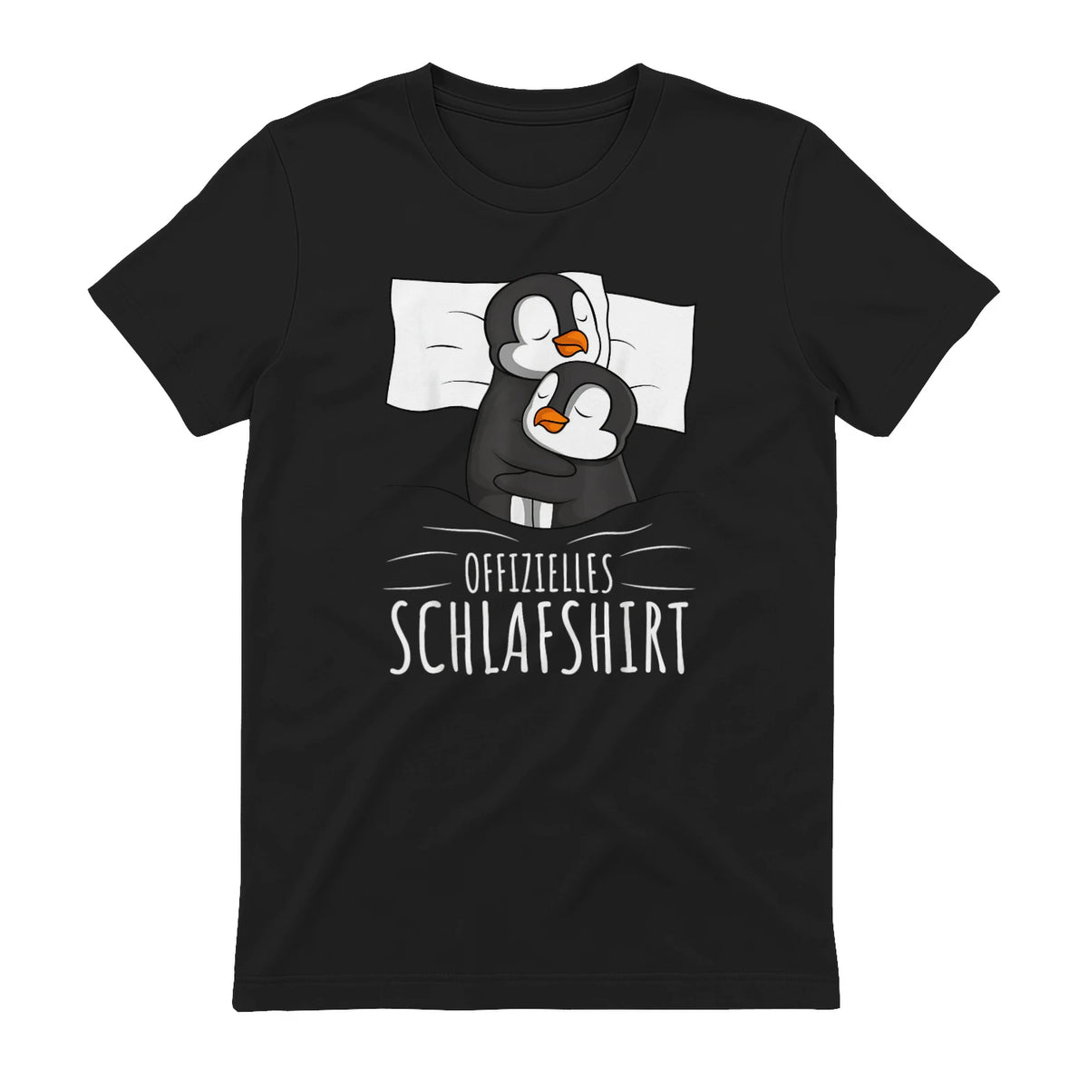 Offizielles Schlafshirt Pinguin Schlafanzug Penguin Kurzarm in Black - back view