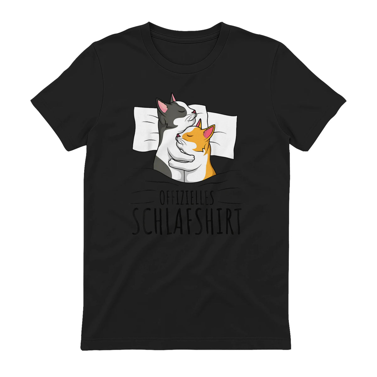 Offizielles Schlafshirt Katze Kater Katzen in Black - back view