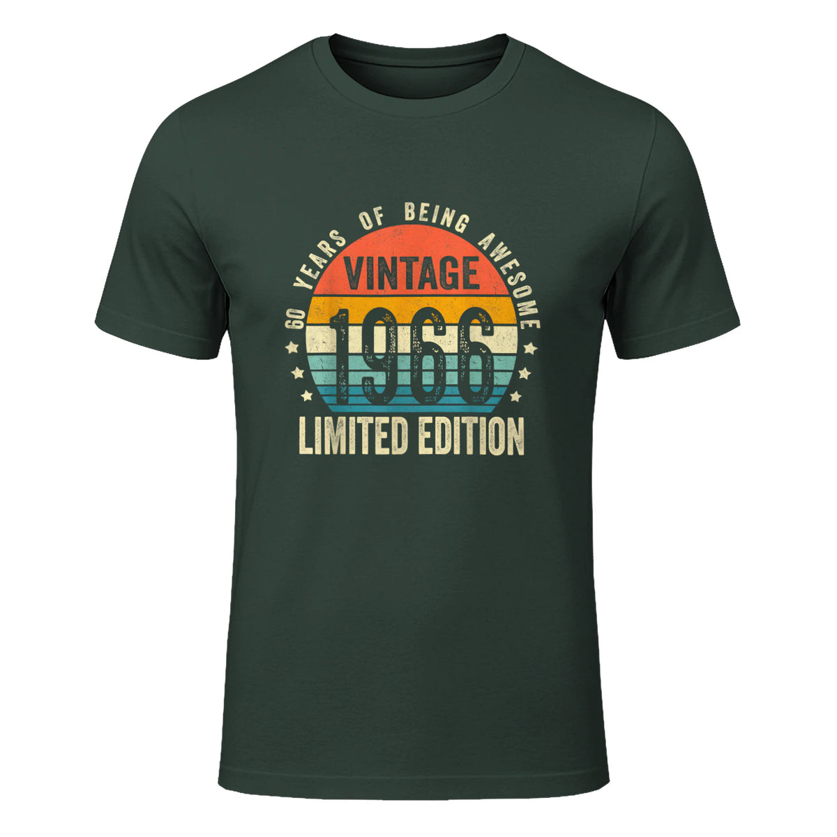 Vintage Sixtieth Birthday Gift T-Shirt in Forest Green - front view
