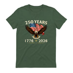 Patriotic Eagle Independence Anniversary T-Shirt in Military Green - back view