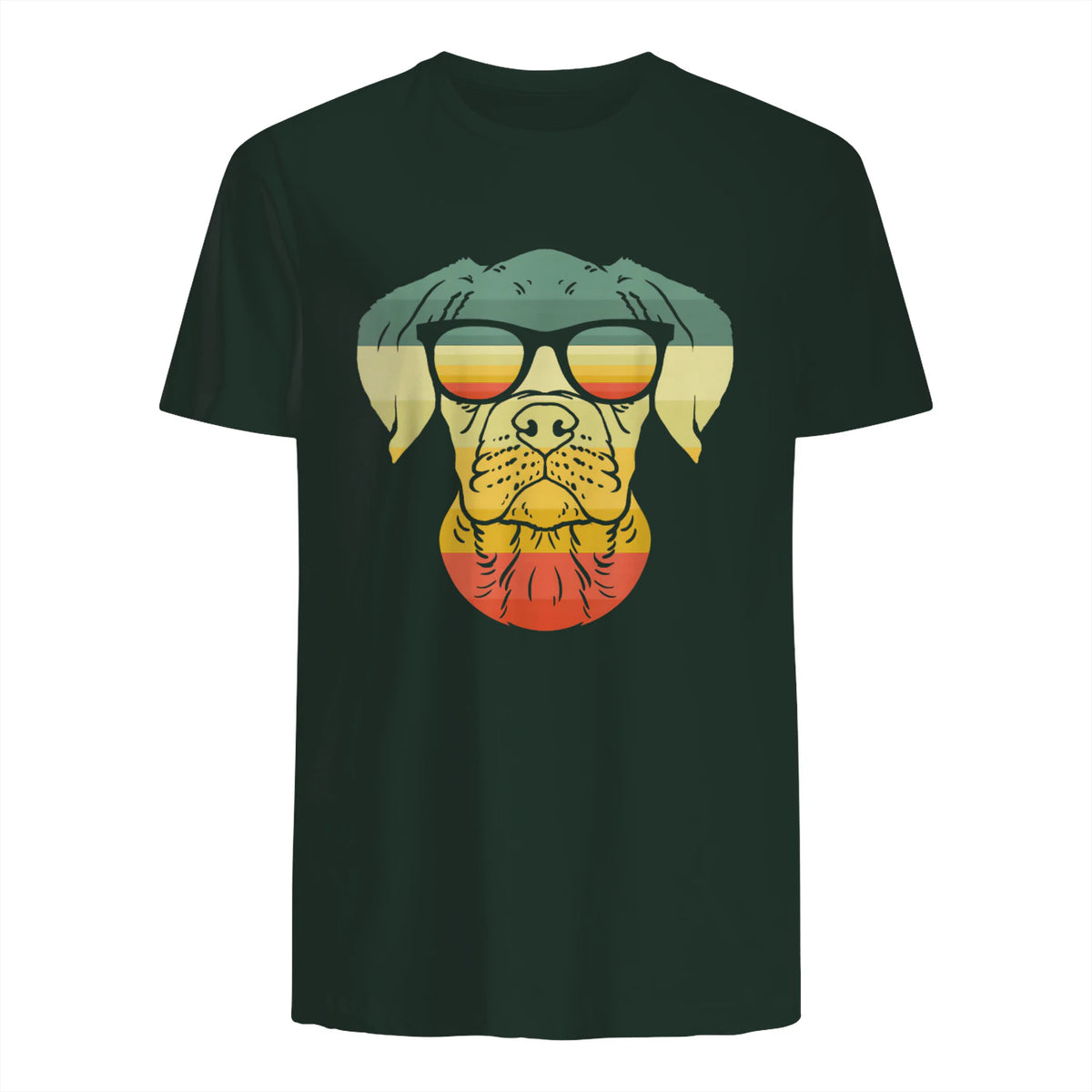 Boxer rétro vintage pour amoureux des chiens in Forest Green - back view