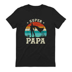 Fête des Pères Meilleur Père Humour Retro Super Papa Parfait in Black - back view