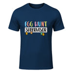 Easter Egg Hunt Supervisor Funny Mom Dad Men Women Kids T-Shirt in Navy - front view