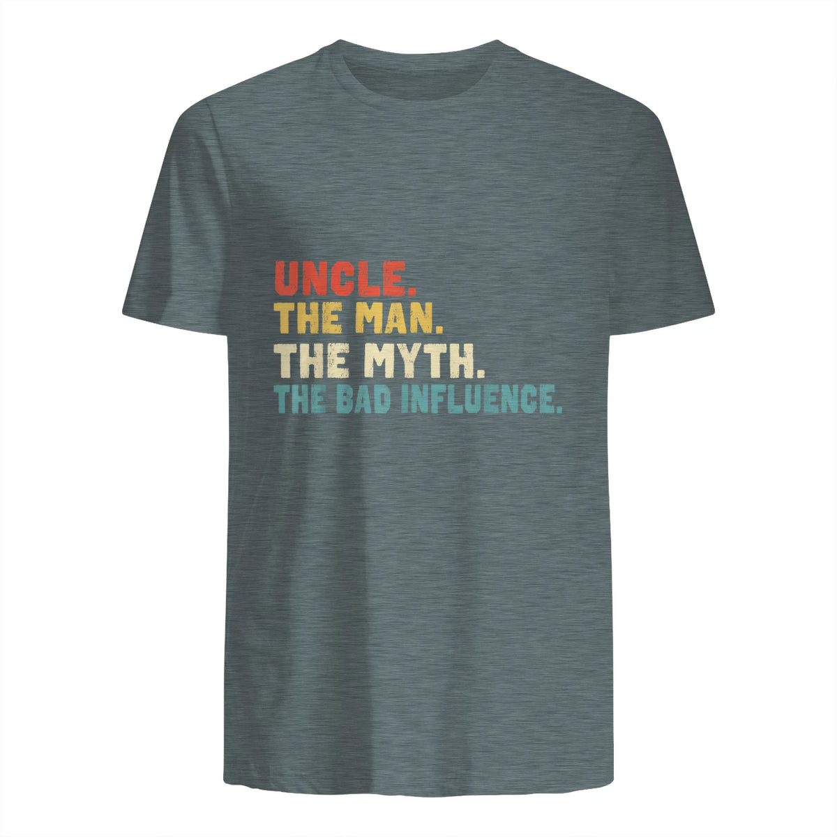 Retro Uncle the Man the Myth the Bad Influence in Dark Heather - back view