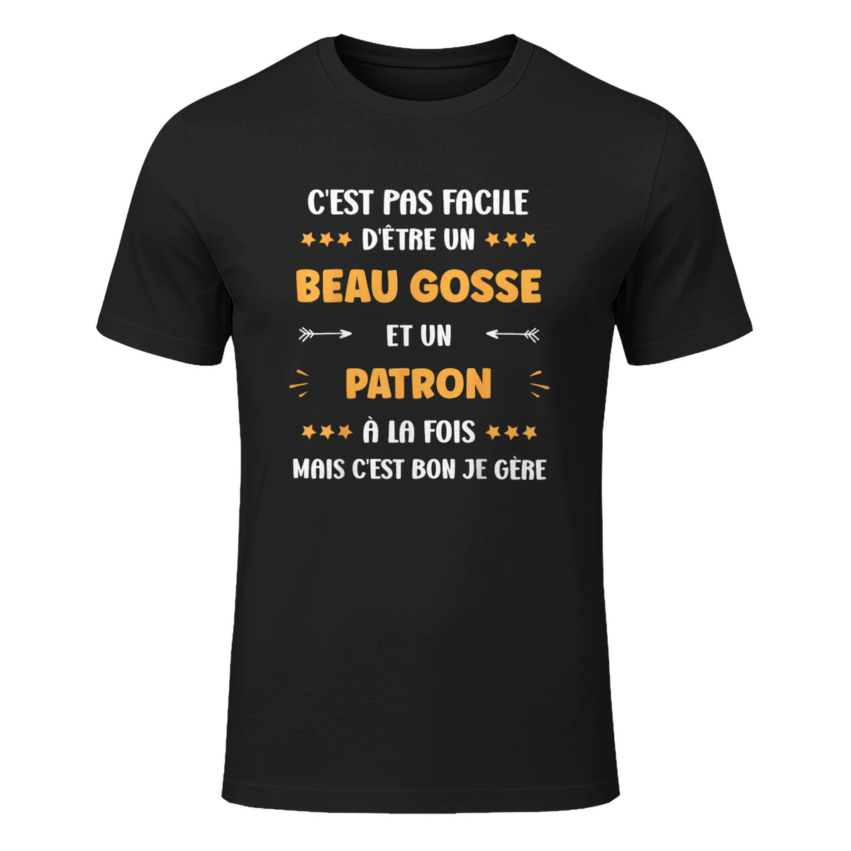 Départ Métier Super Patron Humour Beau Gosse Patron in Black - front view