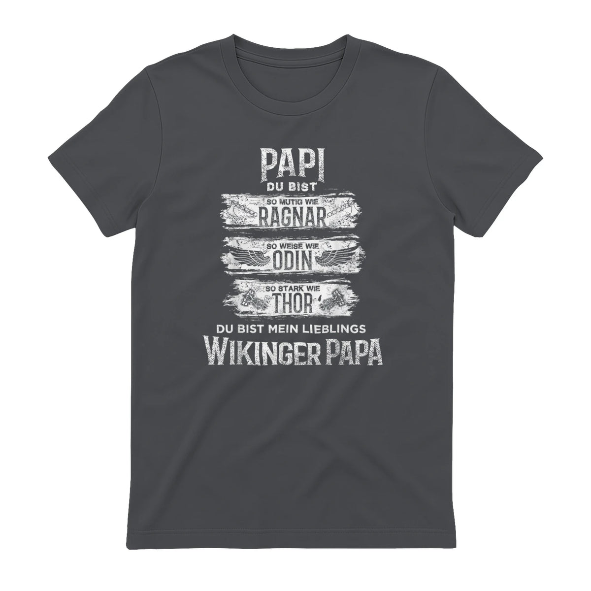 Wikinger Papa Vater Ragnar Thor Odin in Charcoal - back view