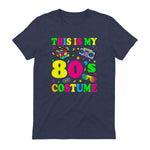 This Is My Eighties Costume Party T-Shirt in Heather Navy - back view