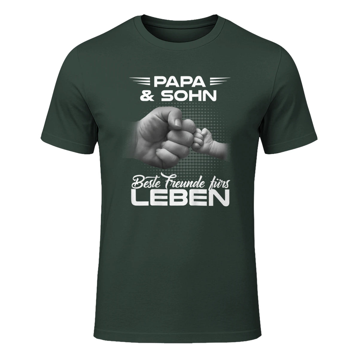 Papa & Sohn Beste Freunde Fürs Leben Vatertag Partnerlook in Forest Green - front view