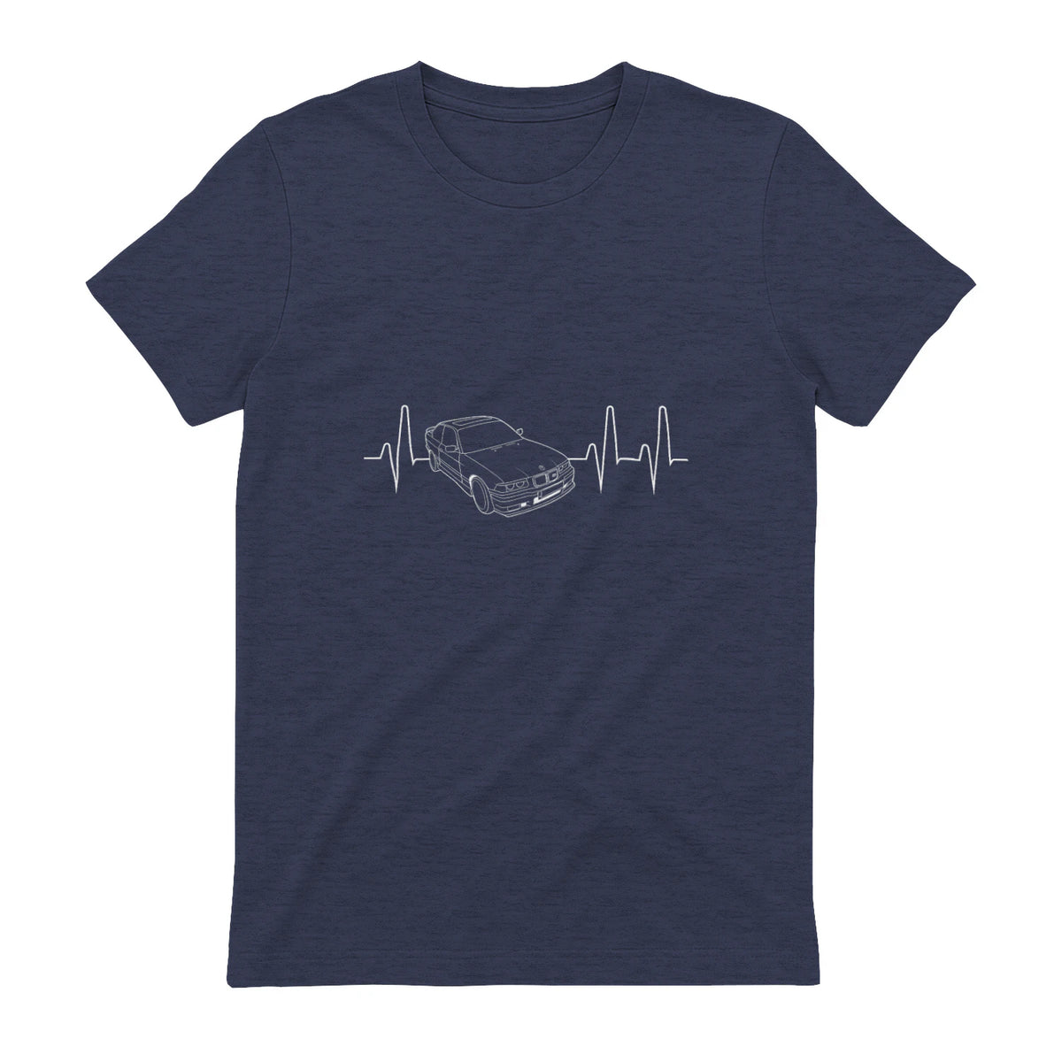 E36 Battement de C"ur pour Amoureux des Voitures in Heather Navy - back view