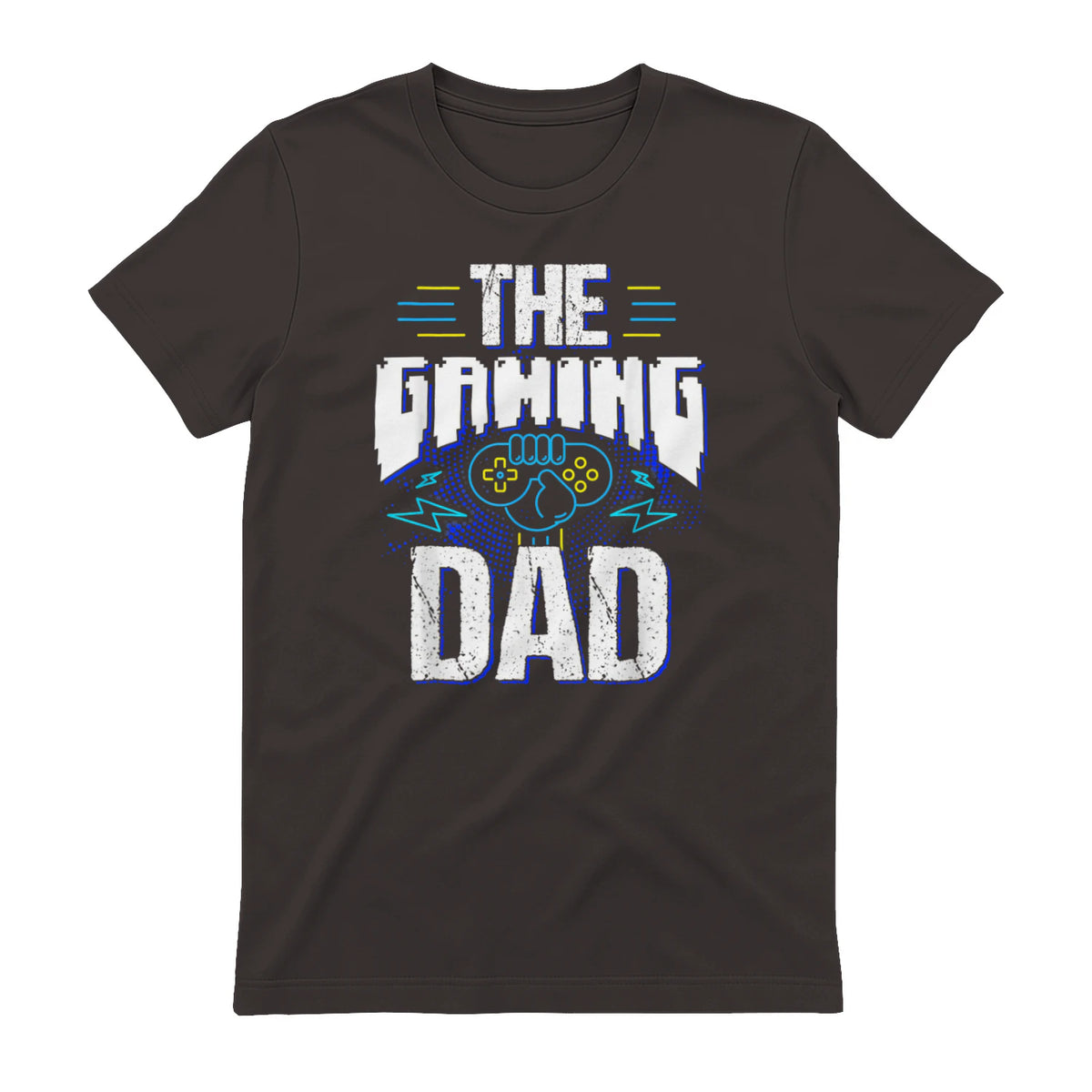 Gamer Zocker Games Pc - Best Gaming Dad Ever T-Shirt in Dark Chocolate - back view