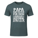 Papa und Vater Motiv, Lustiger Spruch, Herren Vatertag Halbarm in Dark Heather - front view