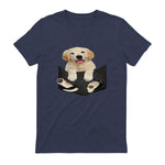 Cadeaux pour les amoureux des chiens Golden in Pocket in Heather Navy - back view